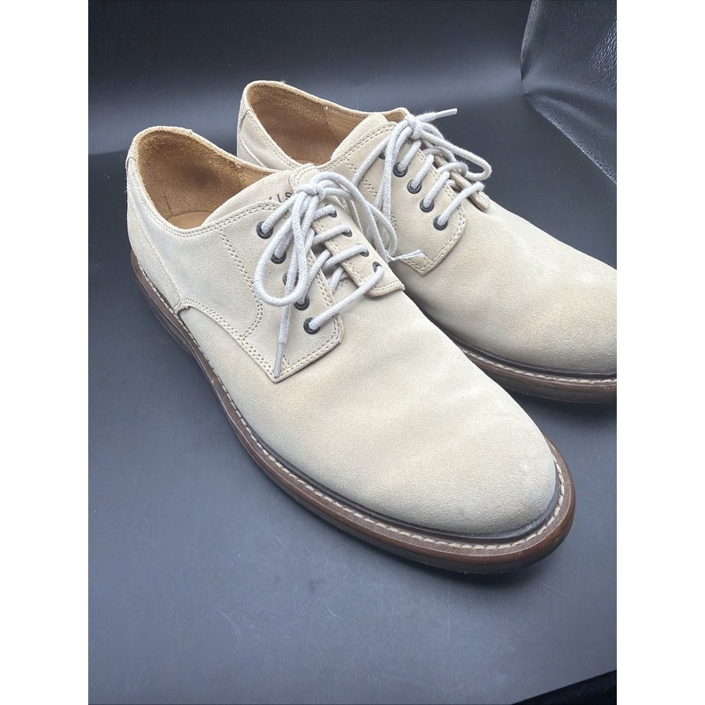 Orvis Men's 9 M Beige Suede Leather Oxford Derby Shoes Sporting Traditions